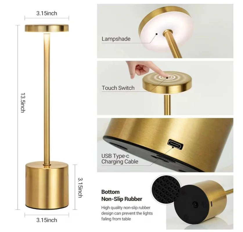 آباژور لمسی و شارژی رومیزی مدل YG-T02